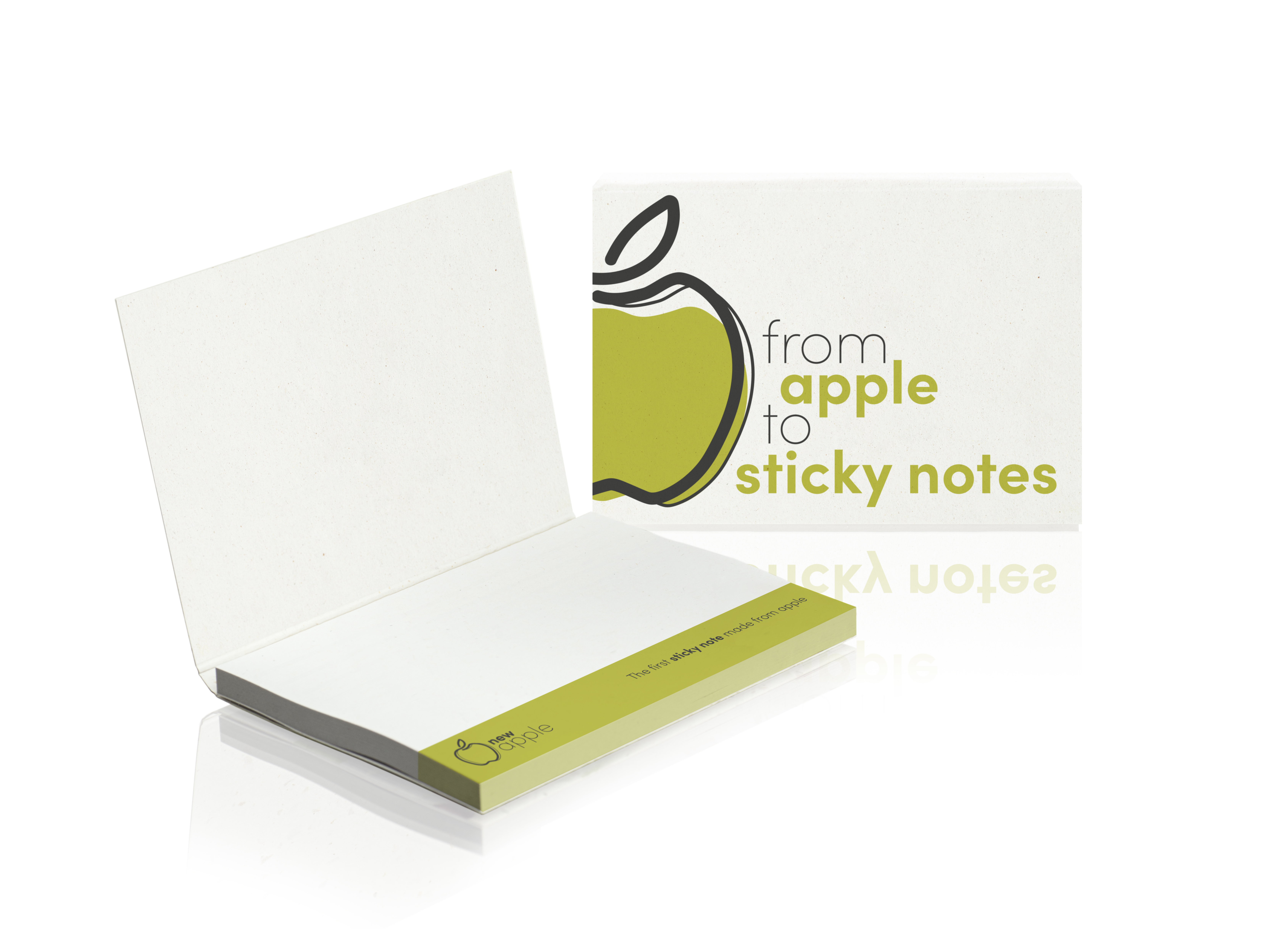 PM020-APPLE Notas adhesivas con cubierta blanda de papel manzana