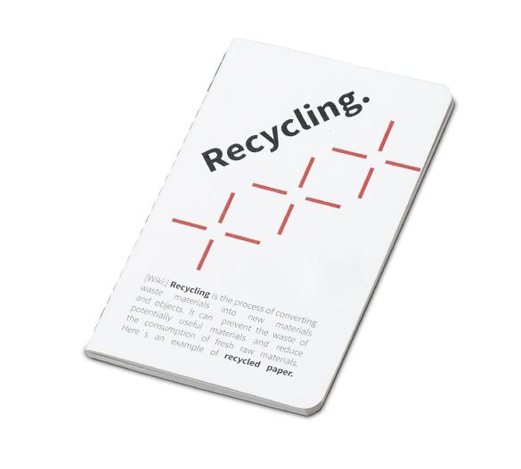 MN41-recycled Mindnotes® cosida en una tapa de papel reciclado